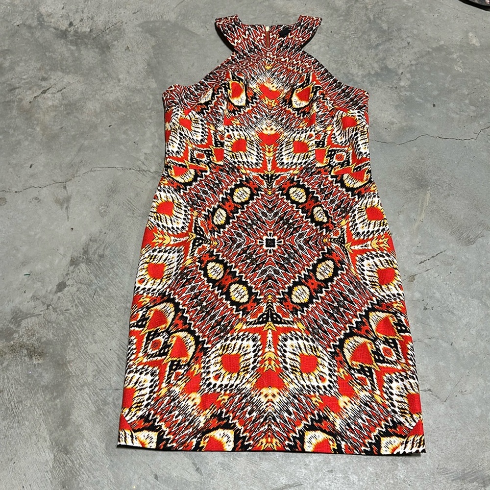 Maggy London‎ Womens Dress / Sleeveless Halter Sheath Multicolor / Size 8